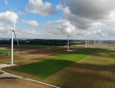 Parc éolien de Moulin Blanc exploité par Boralex en France