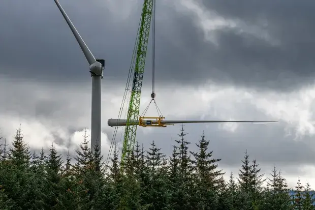 Limekiln Wind Farm turbine elevation in Scotland