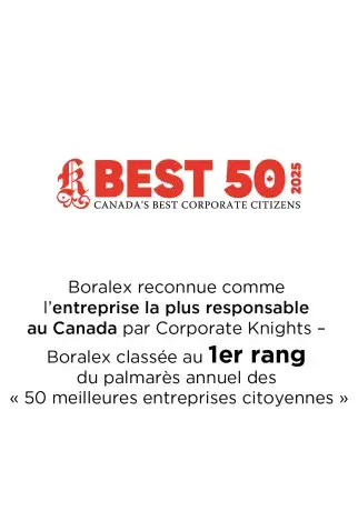 Logo corporate knights et mention de la 1ère place de Boralex au classement Best 50
