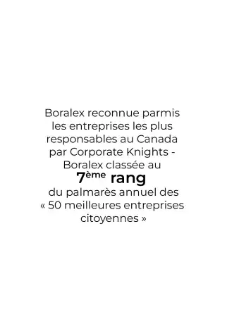 Mention de la 7ème place de Boralex au classement Best 50 de Corporate Knights